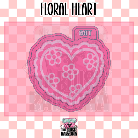 Floral Heart Freshie Mold