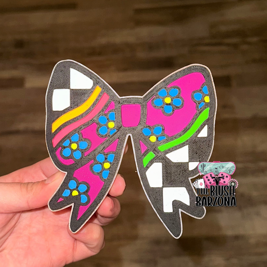 Checkered Groovy Bow