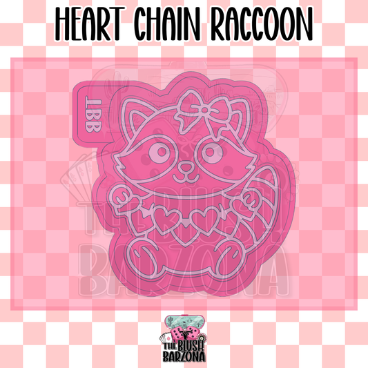 Heart Chain Raccoon Freshie Mold