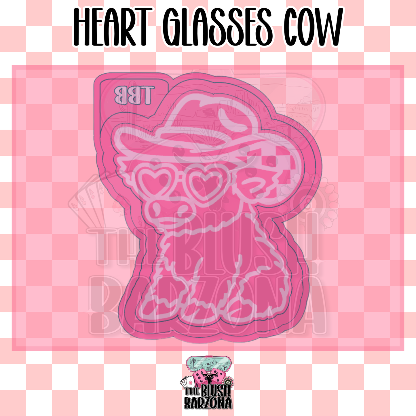 Heart Glasses Cow Freshie Mold