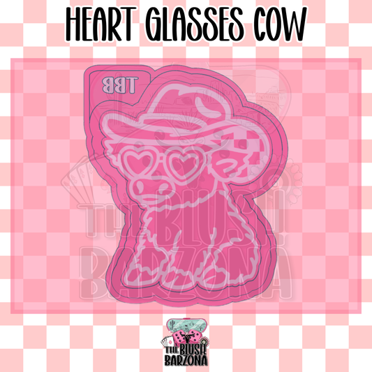 Heart Glasses Cow Freshie Mold