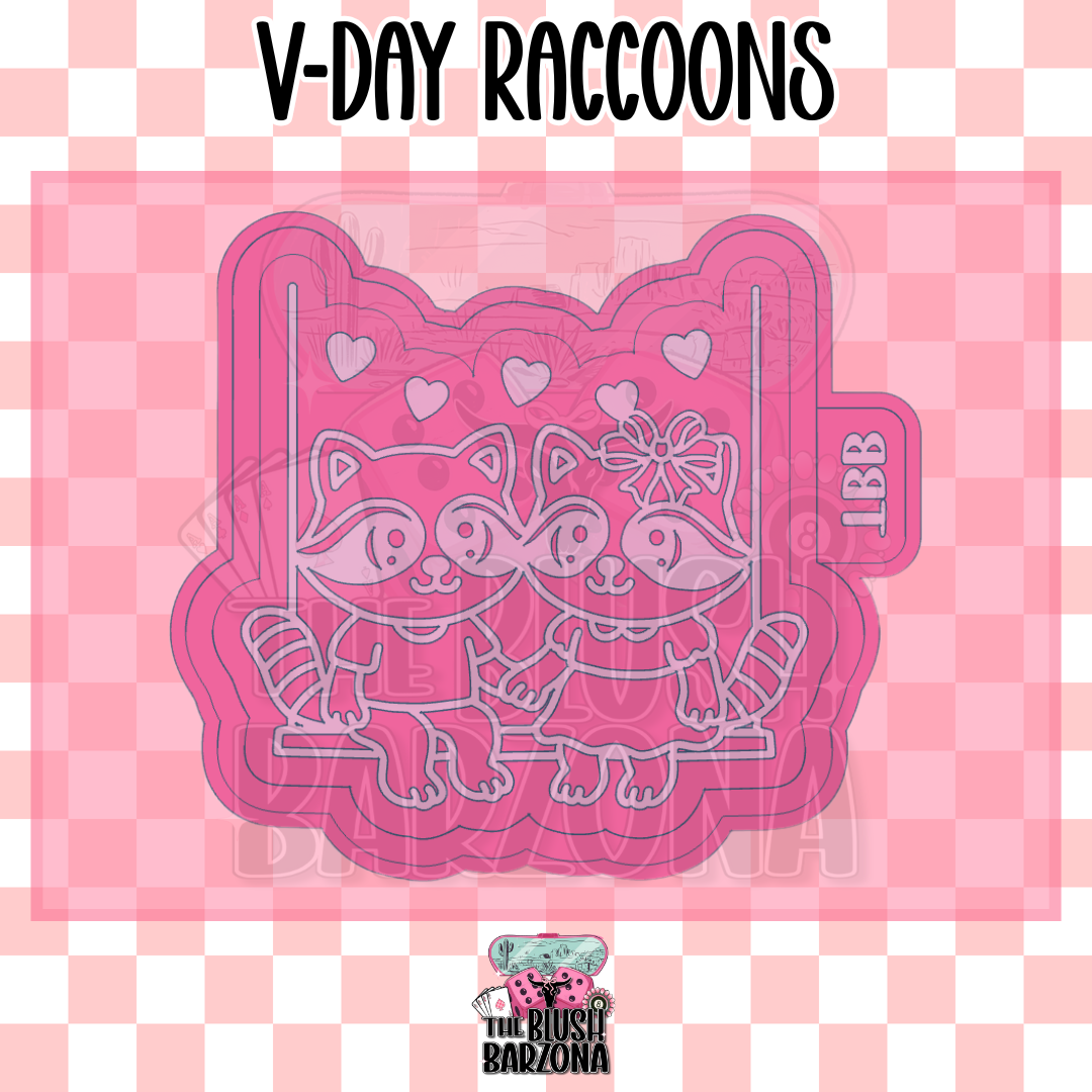 V-Day Raccoons Freshie Mold