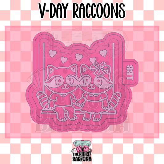V-Day Raccoons Freshie Mold