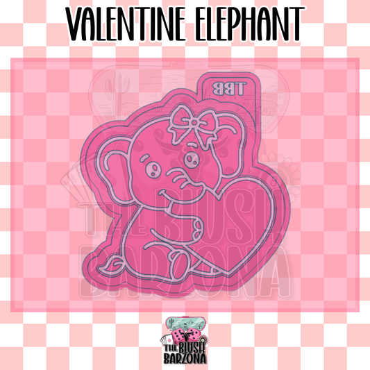 Valentine Elephant Freshie Mold