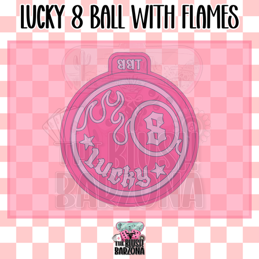 Lucky 8 Ball with Flames Freshie Mold